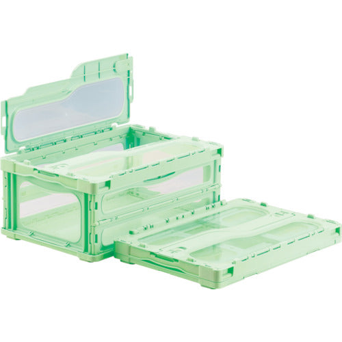 サンコー　フタ一体型折りたたみコンテナー　５５９１３０　マドコンライトＣ－３０Ｂグリーン