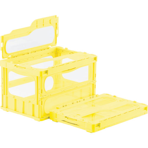 サンコー　フタ一体型折りたたみコンテナー　５５９１１０　マドコンライトＣ－５０Ｂイエロー