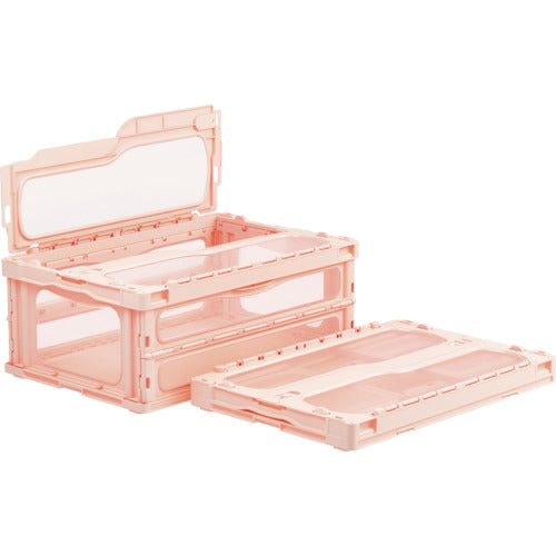 サンコー　フタ一体型折りたたみコンテナー　５５９２００　マドコンライトＣ－５５Ｂピンク