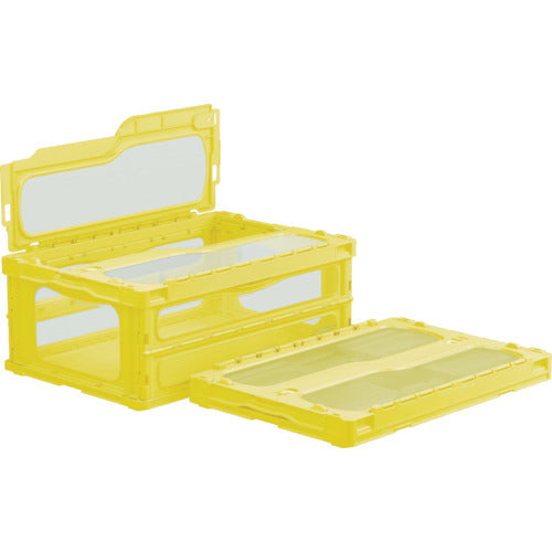 サンコー　フタ一体型折りたたみコンテナー　５５９２００　マドコンライトＣ－５５Ｂイエロー