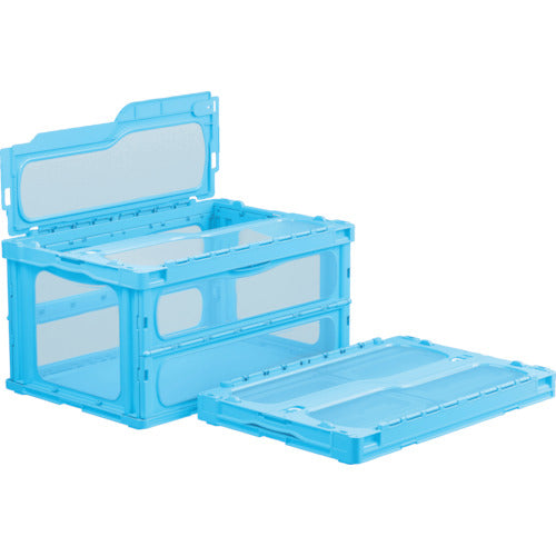 サンコー　フタ一体型折りたたみコンテナー　５５９１８０　マドコンライトＣ－７５Ｂブルー