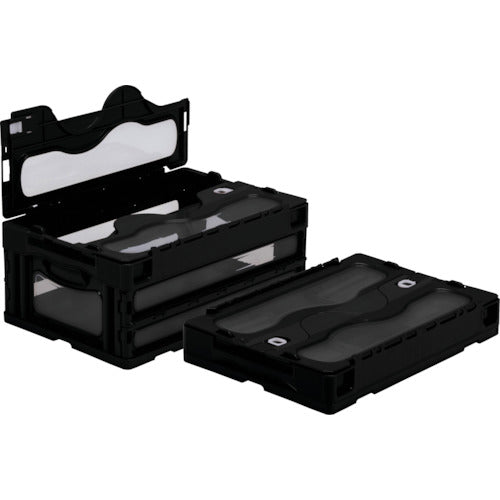 サンコー　フタ一体型折りたたみコンテナー　５５９０３０　マドコンＣ－３０Ｂブラック