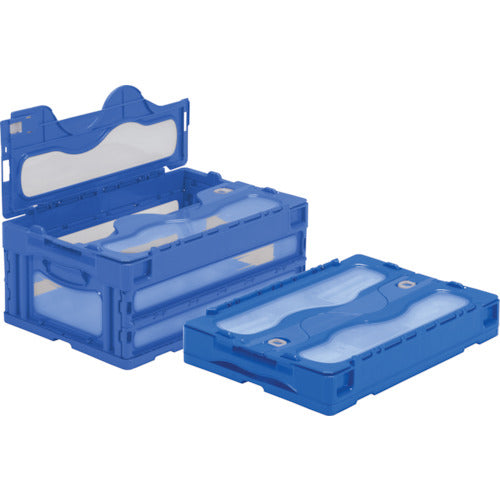 サンコー　フタ一体型折りたたみコンテナー　５５９０３０　マドコンＣ－３０Ｂブルー