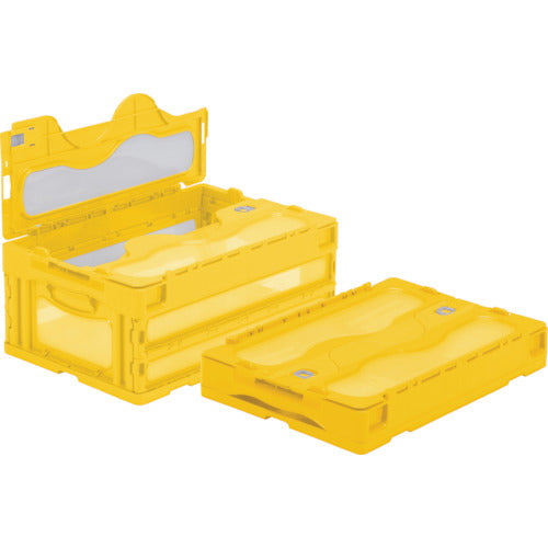 サンコー　フタ一体型折りたたみコンテナー　５５９０３０　マドコンＣ－３０Ｂイエロー