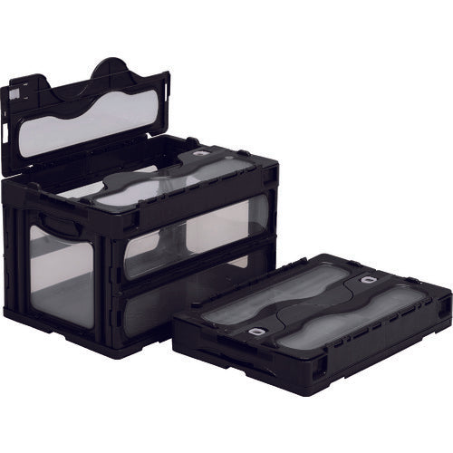 サンコー　フタ一体型折りたたみコンテナー　５５９０００　マドコンＣ－５０Ｂブラック