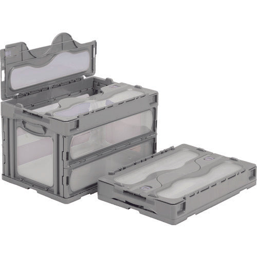 サンコー　フタ一体型折りたたみコンテナー　５５９０００　マドコンＣ－５０Ｂ　ライトグレー