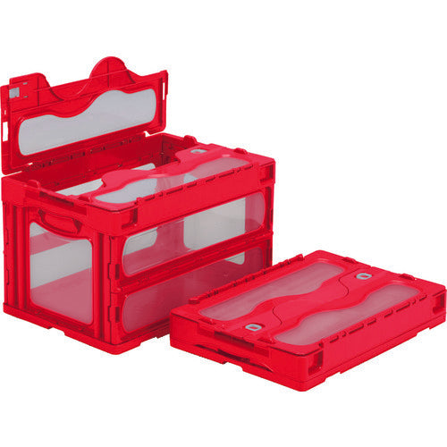 サンコー　フタ一体型折りたたみコンテナー　５５９０００　マドコンＣ－５０Ｂレッド