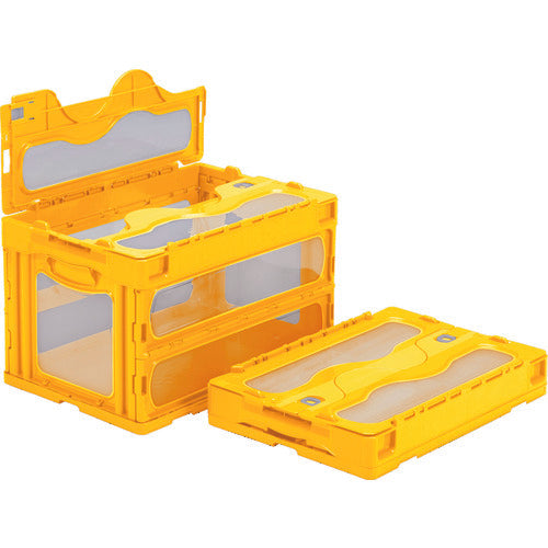 サンコー　フタ一体型折りたたみコンテナー　５５９０００　マドコンＣ－５０Ｂイエロー