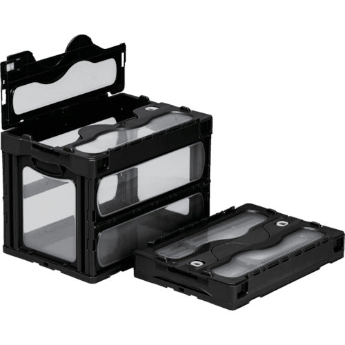 サンコー　フタ一体型折りたたみコンテナー　５５９２３０　マドコンＣ－６０Ｂブラック