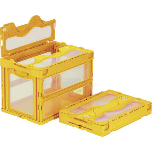 サンコー　フタ一体型折りたたみコンテナー　５５９２３０　マドコンＣ－６０Ｂイエロー