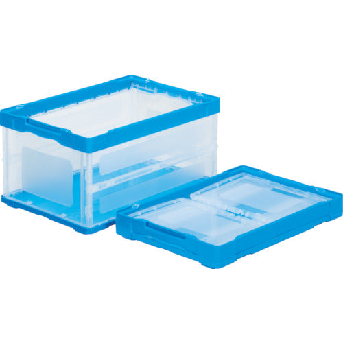 サンコー　折りたたみコンテナー　５５８９９０　オリコンＦ４１Ｂ　透明ブルー