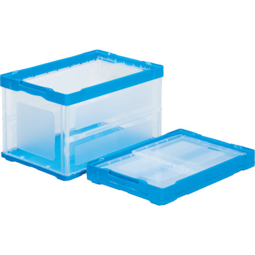 サンコー　折りたたみコンテナー　５５８９７０　オリコンＦ５１Ｂ　透明ブルー