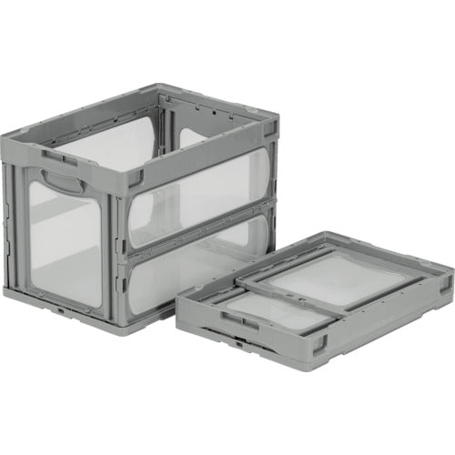 サンコー　折りたたみコンテナー　５５９２４０　マドコンＯ－６０Ｂ　ライトグレー