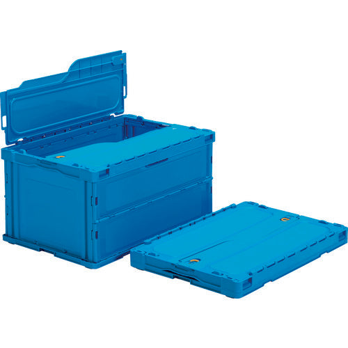 サンコー　フタ一体型折りたたみコンテナー　５６００５０　ペタンコＣ－７５Ｂブルー