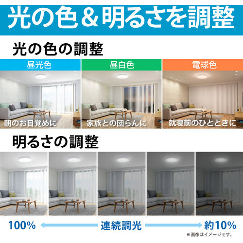 ＨｏｔａｌｕＸ　ＬＥＤシーリングライト　調色／調光タイプ　〜１２畳用　５０００ｌｍ　昼光色−電球色　ＳＬＤＣ１２７９０