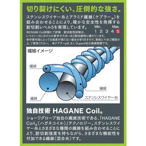 ＳＨＯＷＡ　耐切創手袋　ハガネコイル　Ｓ－ＴＥＸ５８１