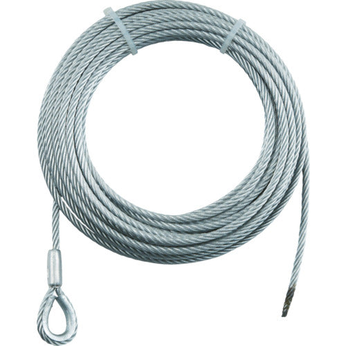 ＴＲＵＳＣＯ　手動ウインチ用ＳＵＳワイヤーΦ８×４０Ｍ用（シンブル入りロック）