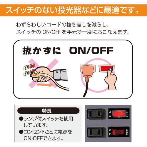ＮＩＣＨＩＤＯ　電工ドラム　スイッチリール　アースなし　１０ｍ