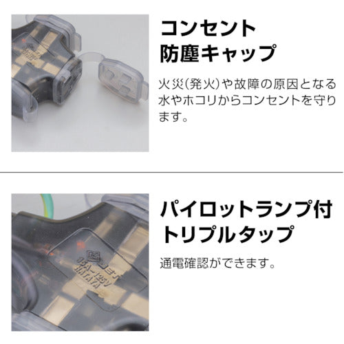 ハタヤ　２Ｐ接地付延長コード　１０ｍ　ワインレッド