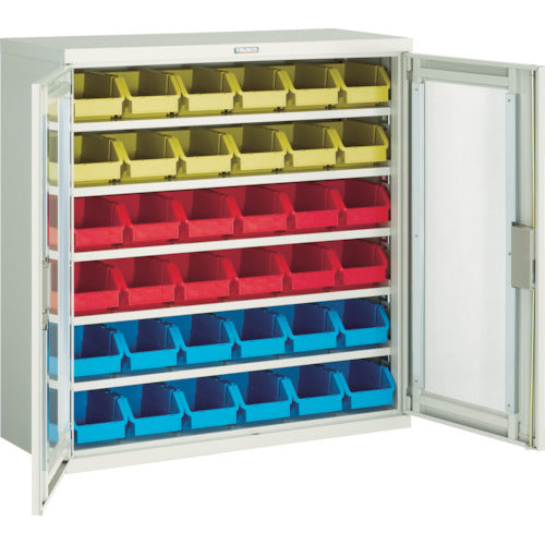 ＴＲＵＳＣＯ　コンテナラックケース　バンラックケース　Ｍ型　両開き扉　コンテナ入　Ｈ８８０