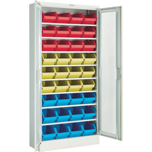 ＴＲＵＳＣＯ　コンテナラックケース　バンラックケース　Ｍ型　両開き扉　コンテナ入　Ｈ１７９０