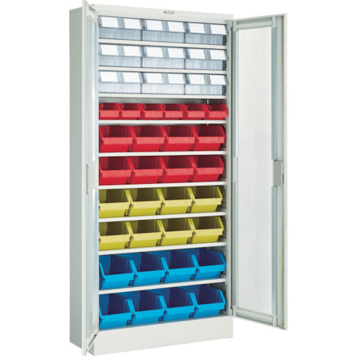 ＴＲＵＳＣＯ　コンテナラックケース　バンラックケース　Ｍ型　両開き扉　コンテナ入　Ｈ１７９０