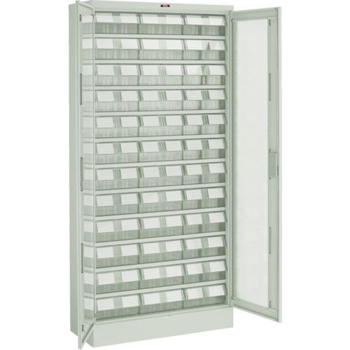 ＴＲＵＳＣＯ　コンテナラックケース　バンラックケース　Ｌ型　両開き扉　透明引出大Ｘ３６個　透明