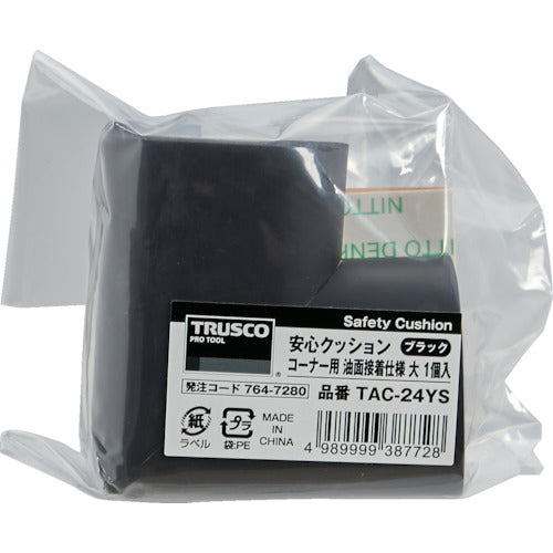ＴＲＵＳＣＯ　安心クッション　コーナー用　油面接着　大　１個入　ブラック