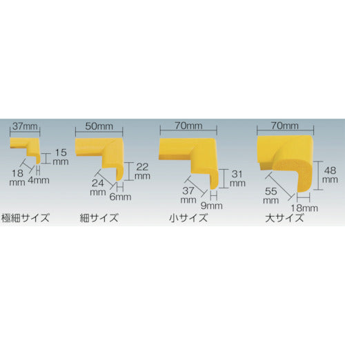 ＴＲＵＳＣＯ　安心クッション　コーナー用　油面接着　小　１個入　ブラック