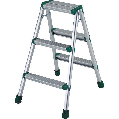 ＴＲＵＳＣＯ　アルミ製踏台　軽作業用・脚カバー付　３段