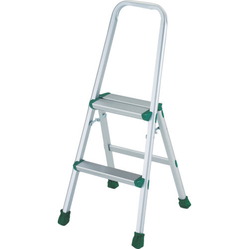 ＴＲＵＳＣＯ　アルミ製踏台　軽作業用・上枠・脚カバー付　２段