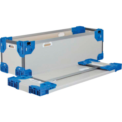 ＲＩＳＵ　テクセルハイブリッド折りたたみコンテナー　６０８６２４　長尺折り畳みコンテナＲＳ−ＳＭグレー／ダークブルー１０９０×３６５×２５０