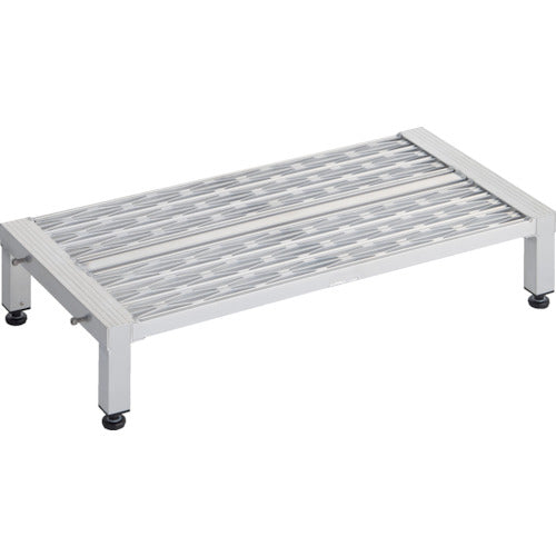 ＴＲＵＳＣＯ　高床式アルミ製ステップ　グレーチング仕様　９００Ｘ４５０ＸＨ１９０〜２２０