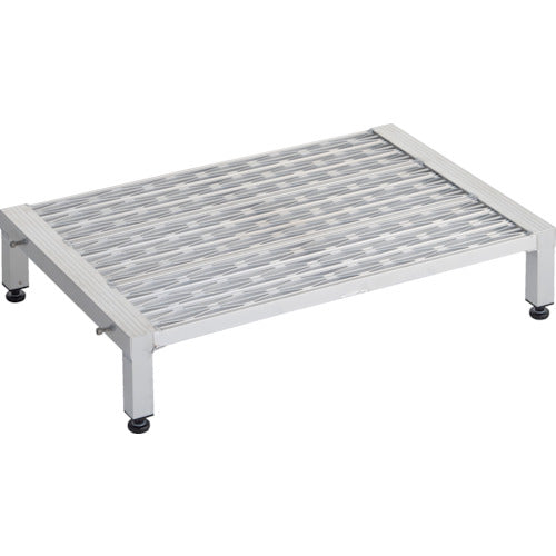 ＴＲＵＳＣＯ　高床式アルミ製ステップ　グレーチング仕様　９００Ｘ６００ＸＨ１９０〜２２０