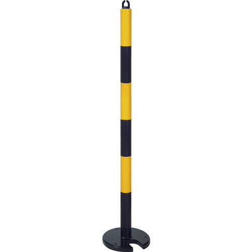 ＴＲＵＳＣＯ　やわらかＰＵポール　イエロー・ブラック　１２８ｃｍ　アンカー穴１０ｍｍ付　屋内外型タイプ