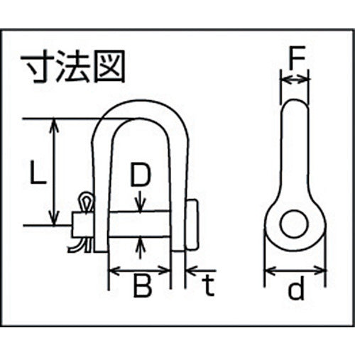 TRUSCO ワリピン式半丸シャックル ステンレス製