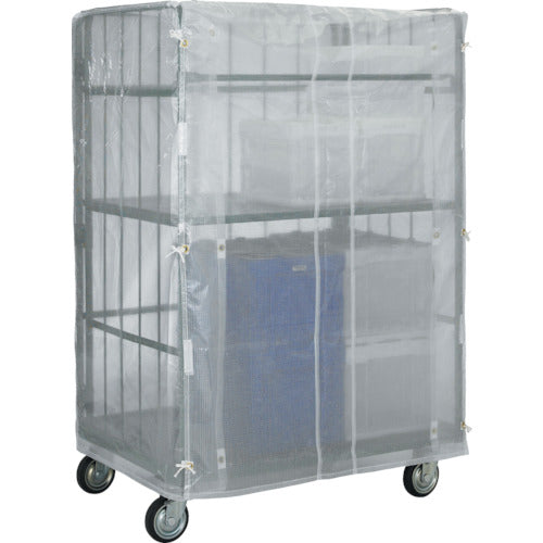 ＴＲＵＳＣＯ　カゴ車用オプション　ハイテナー用カバー　８００×６００×１７００用　半透明　紐付