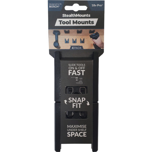 ステルスマウント　ツールマウントボッシュ１８Ｖ用（４個入り）ブラック