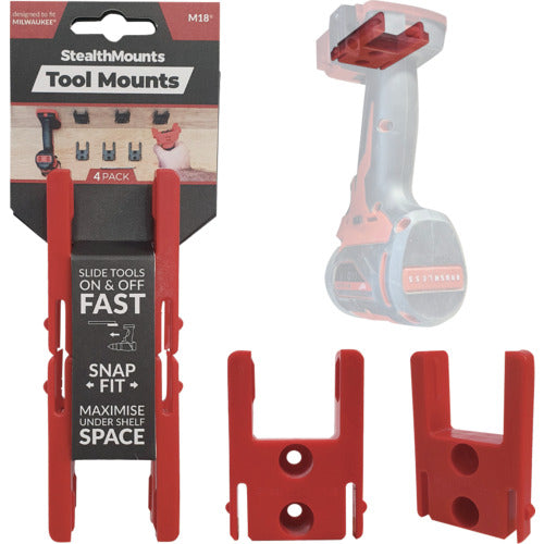 ステルスマウント　ツールマウントミルウォーキーＭ１８用ステルスマウント（４個入り）レッド
