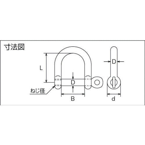 TRUSCO ワイドネジシャックル ステンレス製