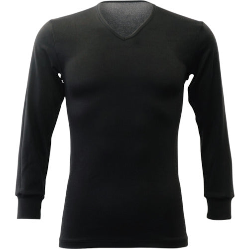 リベルタ　暖撃　サーモワン　Ｖネック９部丈袖　メンズ用　ブラック　ＸＬ