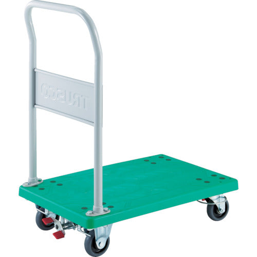 ＴＲＵＳＣＯ　樹脂製運搬車　グランカート　固定　４輪リングストッパー付　均等荷重２００ｋｇ