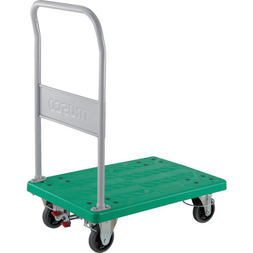 ＴＲＵＳＣＯ　樹脂製運搬車　グランカート　固定　４輪リングストッパー付　均等荷重４００ｋｇ