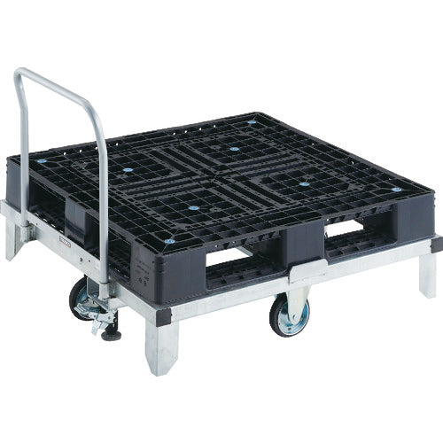 TRUSCO パレット台車 1100×1100mm用 Lストッパー／ハンドル付