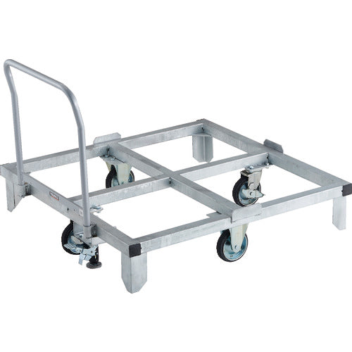 TRUSCO パレット台車 1100×1100mm用 Lストッパー／ハンドル付