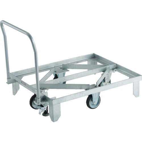 TRUSCO ネットパレット台車 0810用 Lストッパー付 ハンドル付