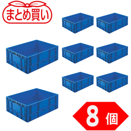 ＴＲＵＳＣＯ　【まとめ買い】オリコン　ＴＰＯ型　折りたたみコンテナ　ＴＰ規格　６２Ｌ　ダークブルー　８個