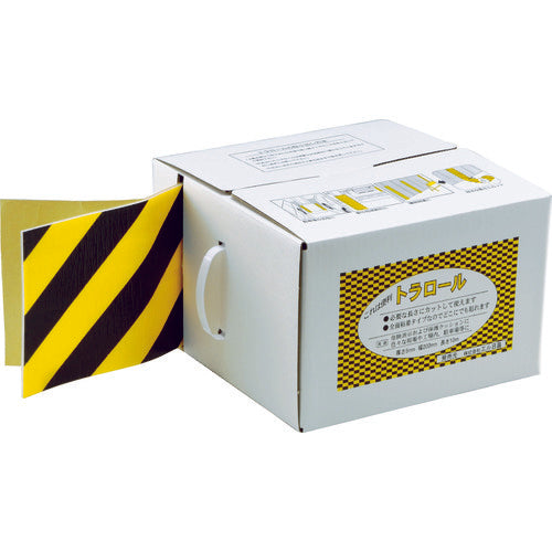 日東エルマテ　安全クッション　トラロール　５ｍｍ×２００ｍｍ×１０ｍ　黄／黒