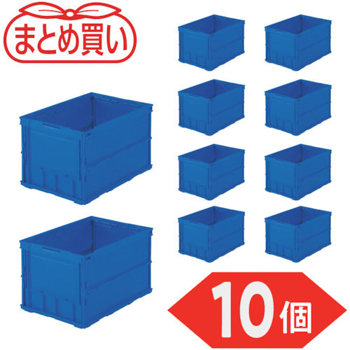 ＴＲＵＳＣＯ　【まとめ買い】オリコン　薄型折りたたみコンテナ　５０Ｌ　ダークブルー　１０個