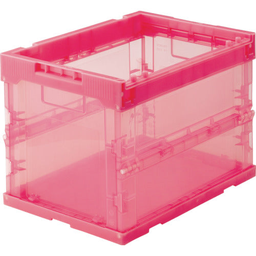 ＴＲＵＳＣＯ　オリコン　α折りたたみコンテナ　スケルコン　２０Ｌ　透明レッド　赤